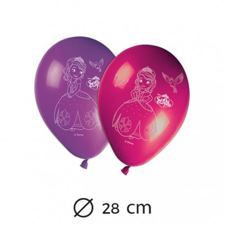 8 Balões de Princesa Sofia 28 cm