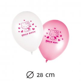 8 Balões de Hello Kitty 28 cm