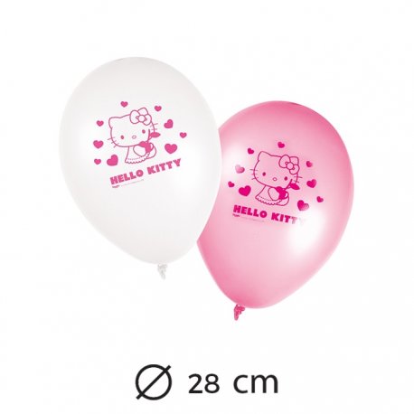 8 Balões de Hello Kitty 28 cm