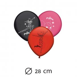 8 Balões Látex LadyBug 28 cm