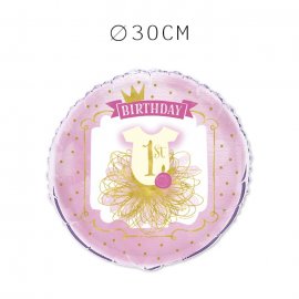 Balão Primeiro Ano Menina 30 cm