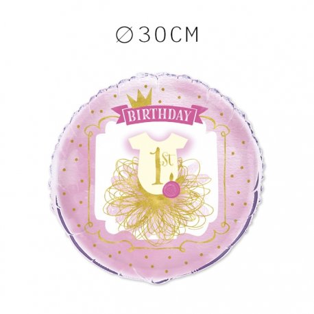 Balão Primeiro Ano Menina 30 cm