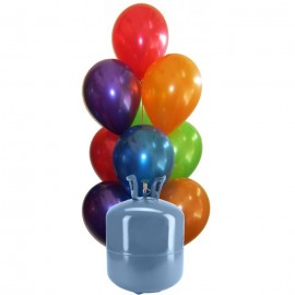 Botija de Hélio Mini com 30 Balões Metalizados