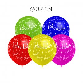 Balões Felicidades Redondos 32 cm Balões Felicidades Redondos 32 cm