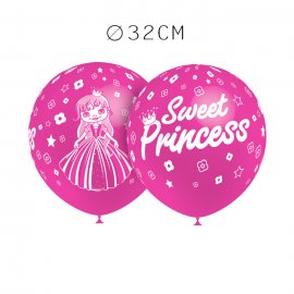 Balões Sweet Princess Redondos 32 cm Balões Sweet Princess Redondos 32 cm