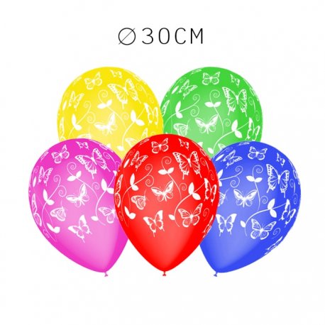 Balões Borboletas M02 Redondos 30 cm