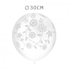 Balões Transparentes Casamento Flores Redondos 32 cm Balões Transparentes Casamento Flores Redondos 32 cm