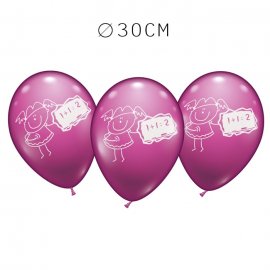Balões Menina Matemáticas Redondos 30 cm