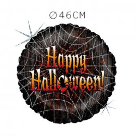 Balão Happy Halloween Teias de Aranha Foil 46 cm