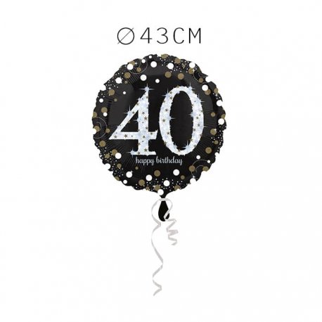 Balão Foil 40 Anos Elegante 43 cm