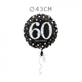 Balão Foil 60 Anos Elegante 43 cm