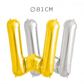 Balão Letra W Foil 81 cm