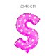 Balão Letra S Foil Rosa com Corações 40 cm