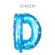 Balão Letra D Foil Azul com Estrelas 40 cm